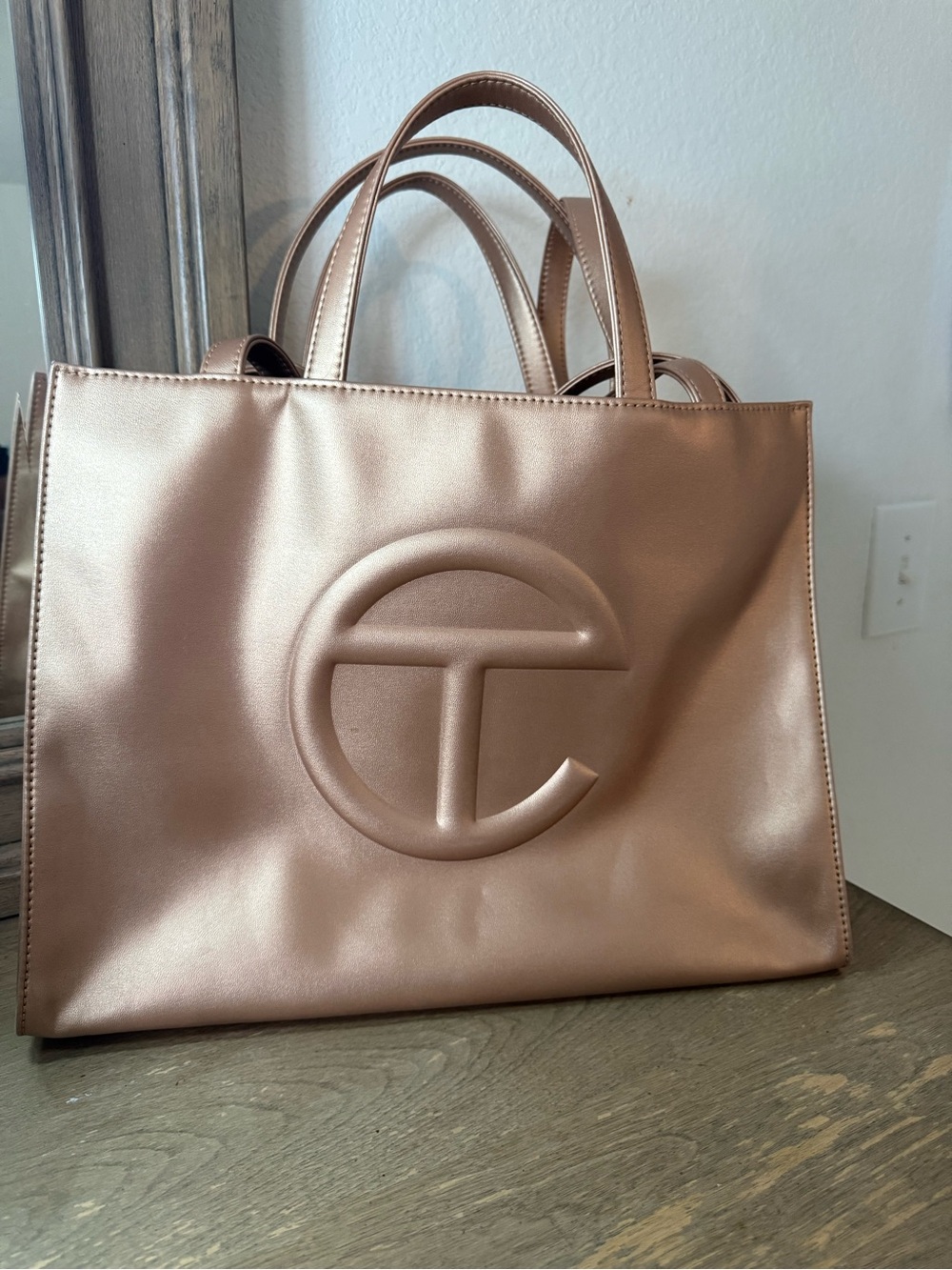 Telfar Metallic Rose Shopper Tote